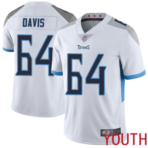Tennessee Titans Limited White Youth Nate Davis Road Jersey NFL Football 64 Vapor Untouchable